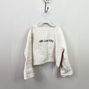 Little Creative Factory quilted cream white long sleeve sweatshirt top size 8